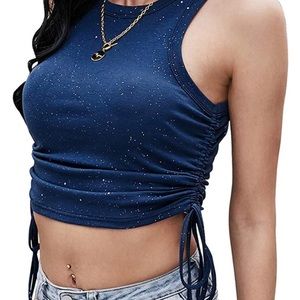 Ribbed Drawstring Tank